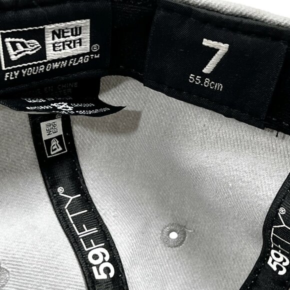 New Era Detroit Lions 59Fifty Fitted Hat Sz 7 Gray Blue Cap NFL Football Men - Picture 10 of 13